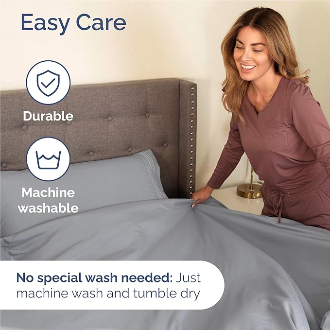 Twin XL Size 3 Piece Sheet Set - Comfy Breathable & Cooling Bed Sheets Set - Hotel Luxury Bedding for Women, Men, Kids, Teens, Boys & Girls - Deep Pockets, Soft, Wrinkle Free - Oeko-Tex - Steel Blue