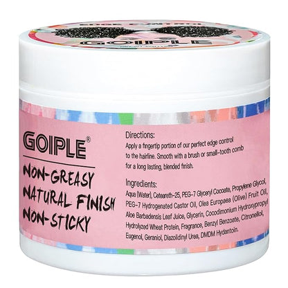 Edge Control Wax for Women Strong Hold Non-greasy, Edge Wax Styling Gel for Black Women Hair No Flaking, White Residue, Shine and Smooth Strawberry Scent 4oz