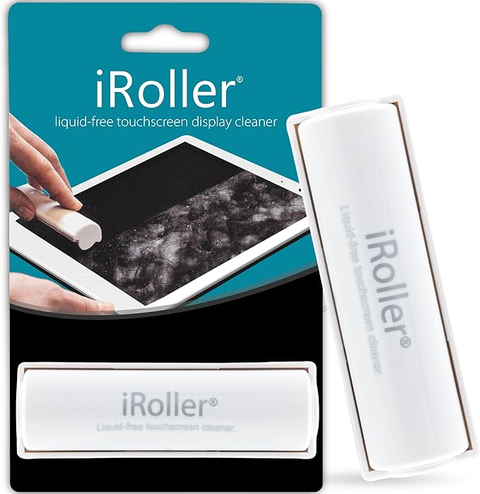 Screen Cleaner by iRoller - No Need for Spray or Wipes - Liquid Free iPad Screen Cleaner Roller Tool - Washable & Reusable - Phone Screen Cleaner Ideal for iPhone, Laptop, Computer Touchscreen - 3.5"