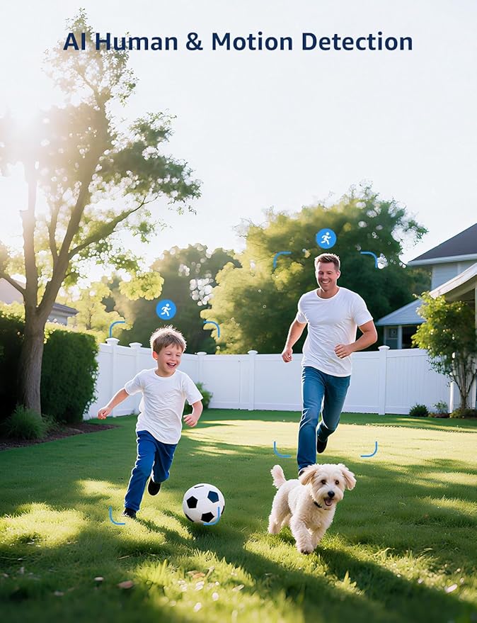 Lepro 2K Security Indoor & Outdoor Camera for Baby Care, Pet Monitoring, Remote Intercom, Night Vision, 2-Way Audio, Cloud & SD Card Storage (SD Card Not Included)
