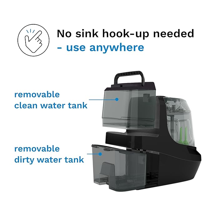 Baby Brezza Bottle Washer Pro - Baby Bottle Washer, Sterilizer + Dryer - All in One Machine Cleans Baby Essentials like Bottles + Pump Parts – Appliance to Replace Bottle Brushes & Drying Racks, Black