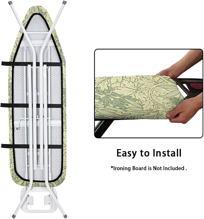 ZCFYGDX Ironing Board Decor Covers (15 x 48 in) Hook & Loop Elastic Edge Easy to Install, Scorch Resistant,Lightweight & Breathable Anti-Slip & Wear-Resistant William Morris Prints Size-L
