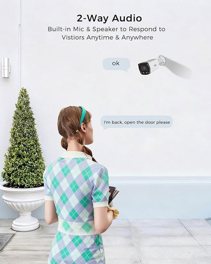 Hiseeu 12MP PoE Security Camera System, 8 Pcs 12MP Security Cameras, 121° Wide View, Person Vehicle Detect, 2-Way Audio, Soptlights Color Night Vision, 16 CH PoE NVR with 4TB HDD for Home Surveillance