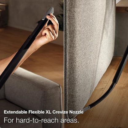 Miele Duoflex Total Care Vacuum Cleaner, Cordless and Bagless Multi-Use, Multi-Floor Flexible Stick Vacuum with 4 Attachable Brushes and Accessories, in Obsidian Black / Rose Gold