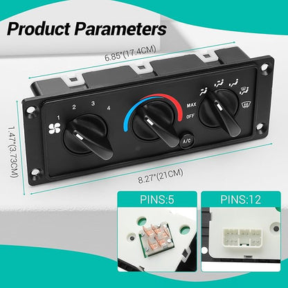 3518702C93 AC Climate Control Module Compatible with 2000-2017 International 5500i 5600i 5900i 9100 9200 9400 9900/2011-2020 CAT CT660/2017-2021 International HX515 HX520 HX615 HX620 HVAC Panel Unit