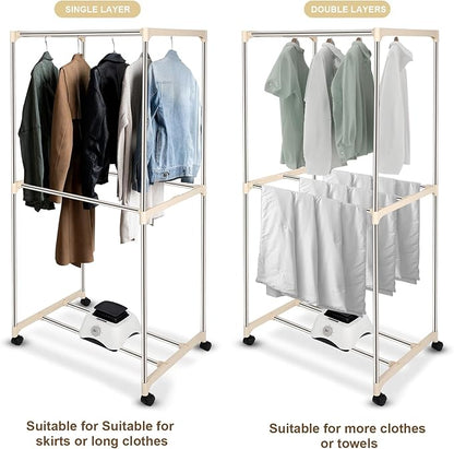 Uten Clothes Dryer Machine, Laundry Drying Wardrobe with Timer, Electric Clothes Drying Rack and Dryer for Apartments, Home