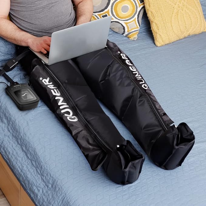 QUINEAR Air Compression Recovery System, Professional Sequential Device for Massage Therapy, Foot and Leg Recovery Boots to Improve Circulation for Athletes, FSA-HSA Eligible (Small)