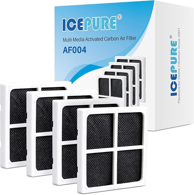 ICEPURE AF004 Refrigerator Air Filter Replacement for LG LT120F, Kenmore Elite 469918, 9918, ADQ73214402, ADQ73214404, ADQ73334008, 4PACK