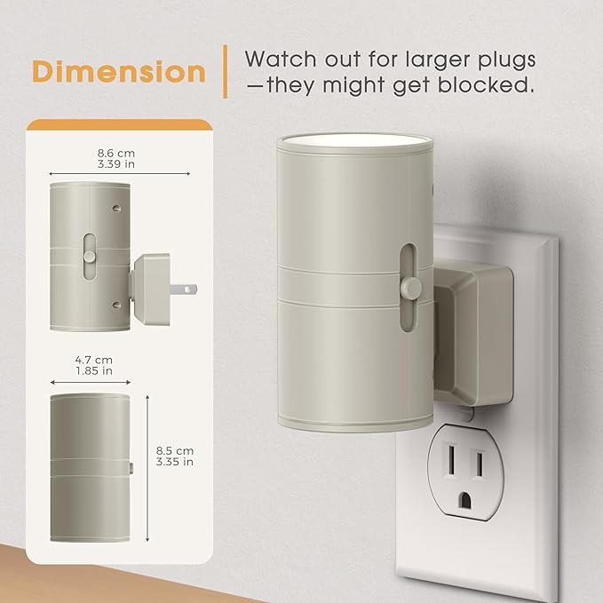 Briignite Night Lights Plug into Wall, Modern LED Night Light Plug in, Dusk to Dawn Sensor, Soft White 3000K, 0-100LM Adjustable Brightness, Dimmable NightLights for Hallway, Bedroom, Stairway, 2 Pack
