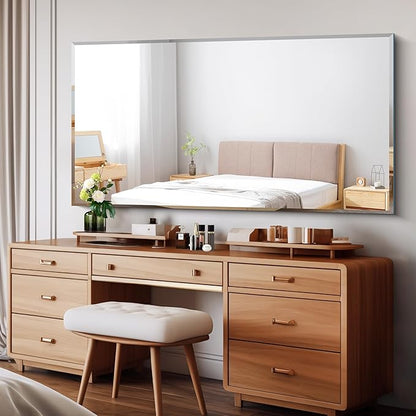 CILIBER Beveled Bathroom Mirror, 30x60 Large Frameless Mirrors for Over Sink, Upgraded Shatterproof Beveled Frameless Vanity Mirror for Bathroom,Bedroom,Living Room and Entryway
