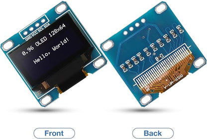 Weewooday 5 Pieces 0.96 Inch OLED Module 12864 128x64 Driver IIC I2C Serial Self-Luminous Display Board Compatible with Arduino/Raspberry PI（White）