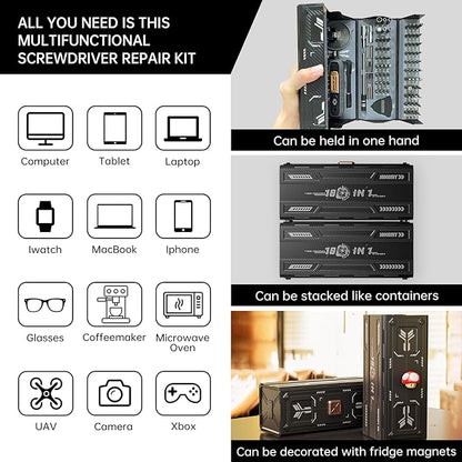 Precision Screwdriver Set with 21 Kinds of 160 Magnetic Bits, JAKEMY Multi-Bits Professional Laptop Screwdriver Repair Kit for Most Electronic Devices, Watch, Xbox, Console, Glasses, Doorbell, DIY