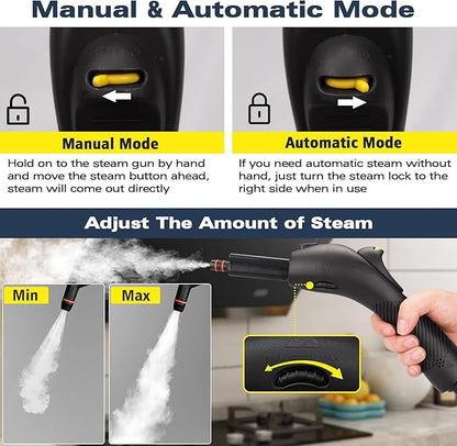 Steam cleaner, 1500w Steamer Cleaning Fast Heating Multi-Surface Steam Cleaner for Home，Steamer Cleaning for Grout