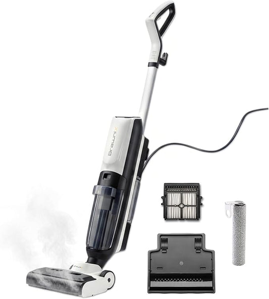 BRAWNIX Wet Dry Vacuum and Mop for Hard Floors | Digital Display | Great for Sticky Messes, Pet Hair, Picks Up Debris & Deep Scrubs | Self Cleaning | Vacuum Cleaner for Hard Floors and Area Rugs