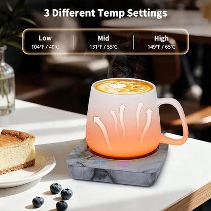 VOBAGA Mug Warmer, Coffee Cup Warmer for Desk Auto Shut Off After 4 Hours, Candle Warmer with Three-Temp Settings, Coffee Mug Warmer for Cocoa Tea Ideal Coffee Gift Birthday