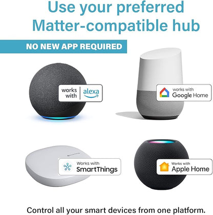 Legrand Radiant® Wi-Fi Matter Smart Outlet 15A, Effortless Setup, Enhanced Compatibility with Apple HomeKit, Google Home, Alexa & SmartThings, Easy Wi-Fi Connectivity with Matter, Pack of 1