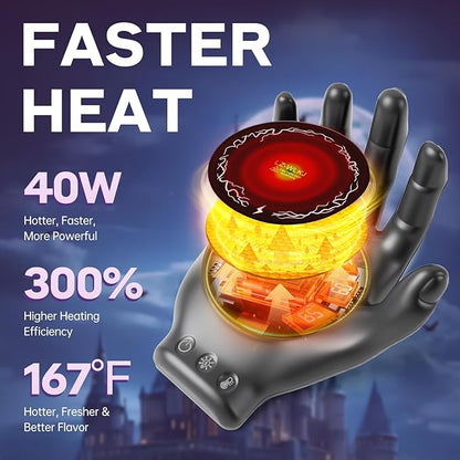 Devil's Hand Heating Mug Warmer & Mug Set - 3 Temp Settings & 8H Timer, Coffee Cup Warmer Plate for Desk Auto Shut Off, Ideal Beverage Warmer Gift for Coffee, Tea, Milk (Black)