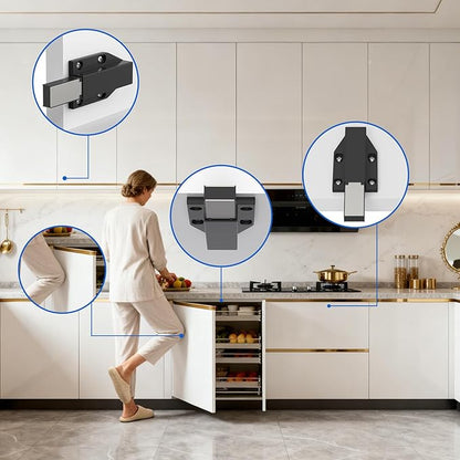 Magnetic Push Door Latch Jiayi 4 Pack Heavy Duty Push Magnets Cabinet Catches Touch Latches for Large Door Push Release Latch Kitchen Drawer Push Catch Press Out Latch Cabinet Hardware Black