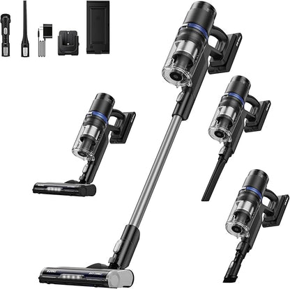 Eureka Cordless Vacuum Cleaner, Anti-Tangle Brushroll, Rechargeable Stick Vacuum, Lightweight for Carpet, Hard Floor, Pet Hair, Black NEC451BL