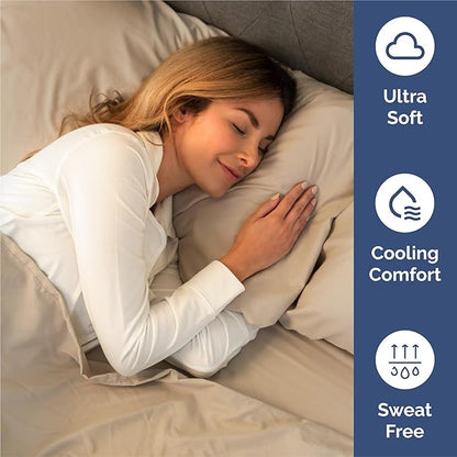 King Size 4 Piece Sheet Set - Comfy Breathable & Cooling Bed Sheets Set - Hotel Luxury Bedding for Women, Men, Kids & Teens - Deep Pockets, Easy Secure Fit, Soft and Wrinkle Free - Oeko-Tex - Cream