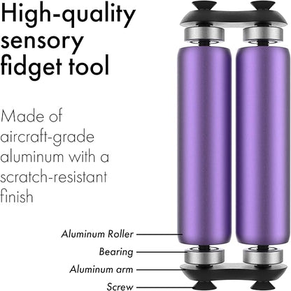 ONO Roller - Handheld Fidget Toy for Adults | Help Relieve Stress, Anxiety, Tension | Promotes Focus, Clarity | Compact, Portable Design (Purple, Junior Size - Aluminum)