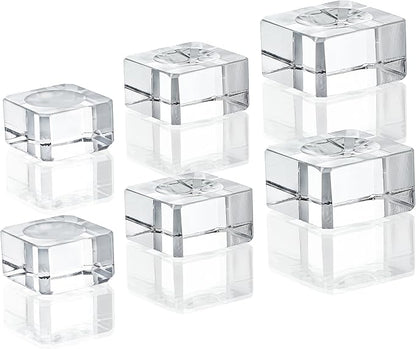 ZEERSHEE 6 Pack Square Crystal Display Bases for 3D Laser Balls 6pcs Glass Stands for Crystals Resin Acrylic Art Home Decoration