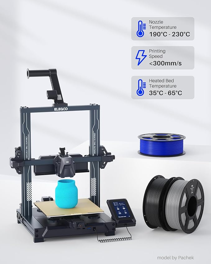ELEGOO PLA Filament 1.75mm White 4KG, 3D Printer Filament Dimensional Accuracy +/- 0.02mm, 4pcs 1kg Spool(2.2lbs) Fit Most FDM 3D Printers