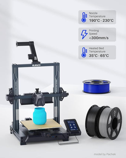 ELEGOO PLA Filament 1.75mm White 4KG, 3D Printer Filament Dimensional Accuracy +/- 0.02mm, 4pcs 1kg Spool(2.2lbs) Fit Most FDM 3D Printers