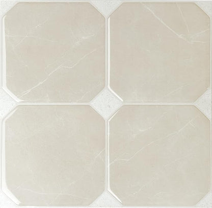 SMART TILES Peel and Stick Backsplash - 5 Sheets of 7,75" x 7,75" Betera Beige - 3D Adhesive Peel and Stick Tile Backsplash for Kitchen, Bathroom, Wall Tile