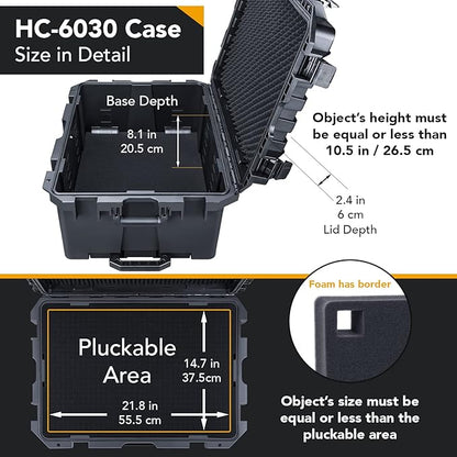 Lykus HC-6030 Large Waterproof Hard Case with Wheels and Customizable Foam, Interior Size 23.5x16.8x10.7 inch, Suitable for large electronic equipment and more