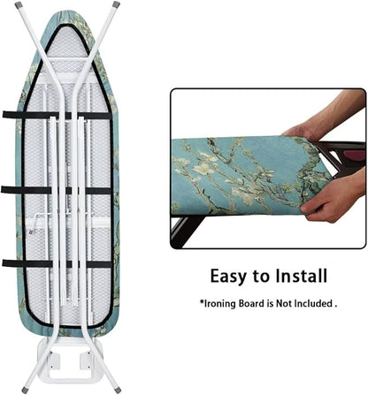 ZCFYGDX William Morris Prints Ironing Board Cover 3 Nylon Buckle Fastening Easy to Install Iron Decor Covers Standard with Elastic Edge Scorch Resistant Protective Covers for Iron Board 15x48 Inch
