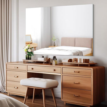 CILIBER Frameless Rectangle Mirror, 36x48 Inch Large Bathroom Mirrors for Wall Over Sink, Upgraded Shatterproof Vanity Mirror with Polished Edge for Bathroom,Bedroom,Living Room and Entryway
