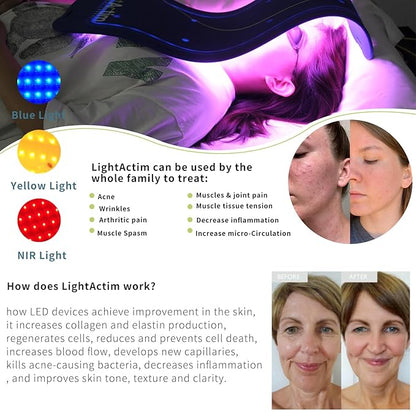 2 Modes Light Pad Skin Care Treatment Device,Facial Wrinkles for Anti Aging Pains Mode to Release and Improve the Muscle and Joint Pain
