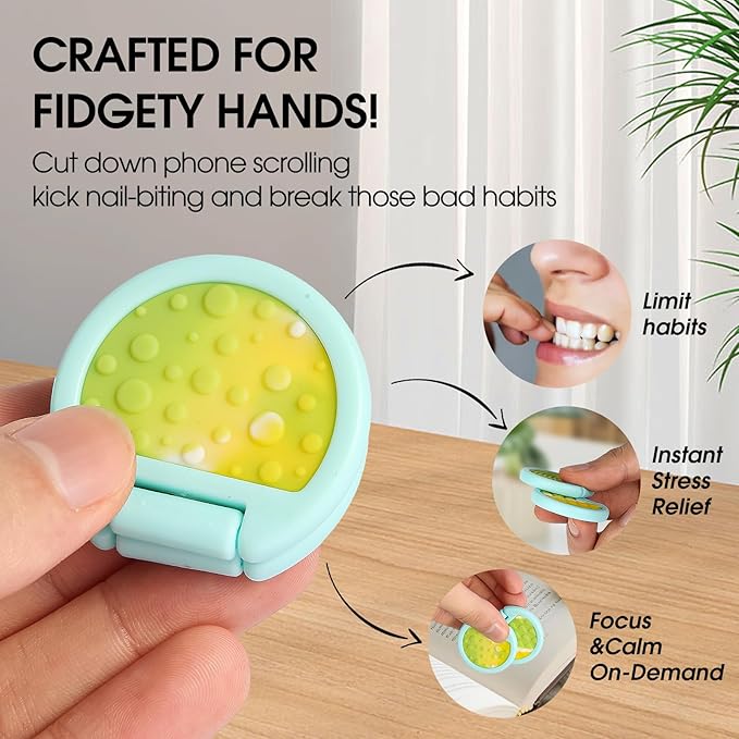 Fidget Toys Adults, Sensory Toys for Kids with Autism, Anxiety Relief Items for ADHD Stress Relief, Fun Fidgets for Teens Textured & Flip Slider (3pcs-Camo(Black+Orange+Blue))
