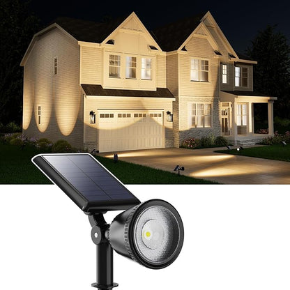 Solar Powered Spot Lights Outdoor Waterproof Super Bright LED Yard Spotlights for Tree, Flag, Lawn, Sculpture, Dusk to Dawn Landscape Uplighting for Outside House Wall Garden Backyard Walkway Driveway