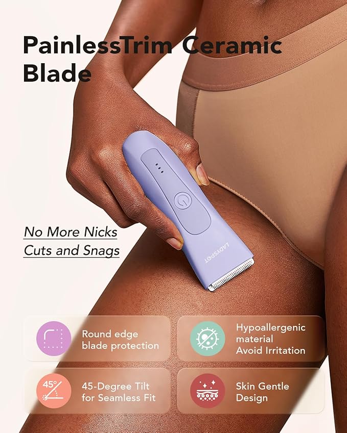 MANSPOT LADYSPOT™ Hair Finishing Trimmers for Women, with 3 Guard and Replaceable Hypoallergenic Ceramic Blade Heads, Womens Hair Shaver Kit Sets (Women-Purple-Version)