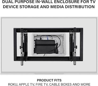 Legrand - OnQ Cable Management, In-Wall Media Box, Dual Purpose Structured Wiring Enclosure, TV Home Theater Recessed Storage Box, 9 Inch, white ENP0900-NA