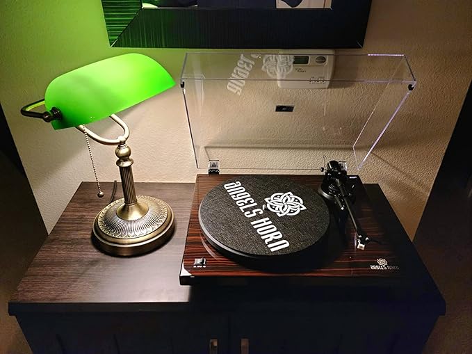 Newrays Green Glass Bankers Desk Lamp with Pull Chain Switch Plug in Fixture
