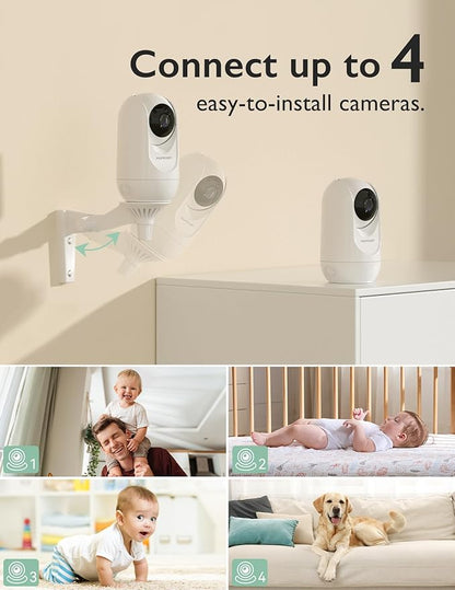 Momcozy Video Baby Monitor, 1080P 5" HD Baby Monitor with Camera & Wall Mount, Infrared Night Vision, 5000mAh Battery, 2-Way Audio, Temperature Sensor, Lullabies, 960ft Range, Ideal for New Moms, BM01