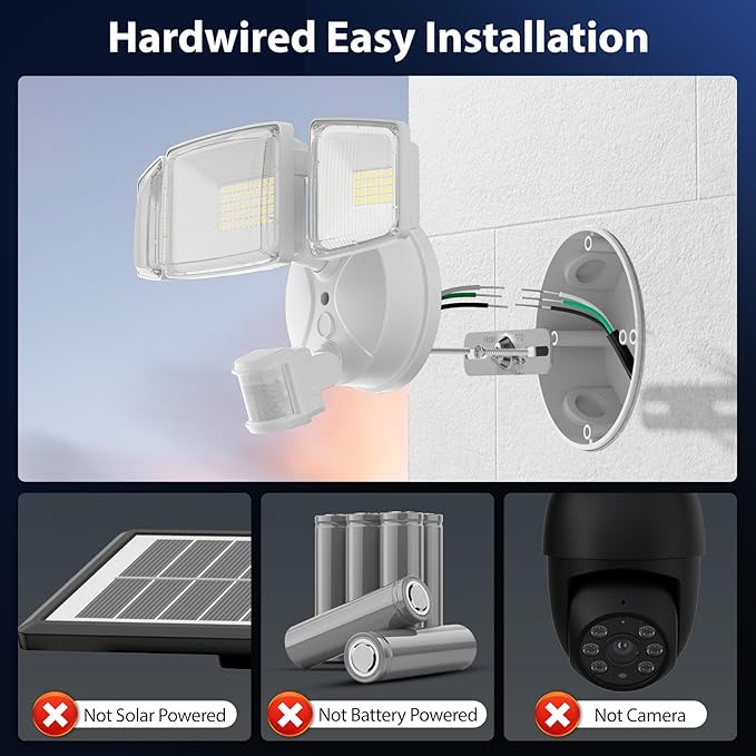 Onforu 2 Pack 100W 11000LM LED Motion Sensor Outdoor Lights, Dusk to Dawn Flood Lights Outdoor Motion Sensor, Hardwired Security Lights Floodlights Outside 6500K Daylight IP65 Waterproof (White)