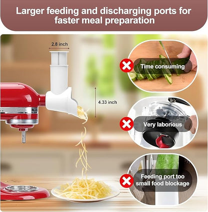 Slicer Shredder Attachments for KitchenAid Stand Mixer Cheese Grater Attachment for KitchenAid, Slicer Accessories with 3 Blades by Aien