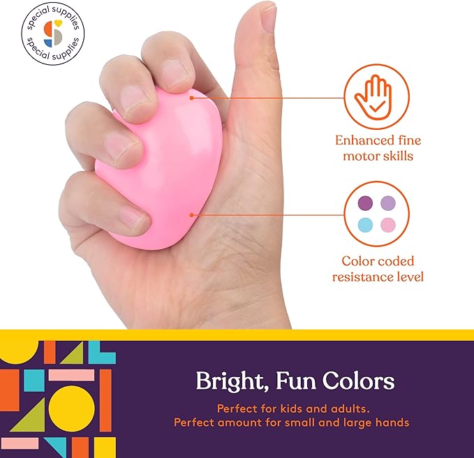 Special Supplies Therapy Putty for Teens and Adults - Resistive Hand Exercise Stress Relief Therapy Putty Kit, Set of 4 Strengths, Three Ounces of Each Putty (Unicorn Colors)