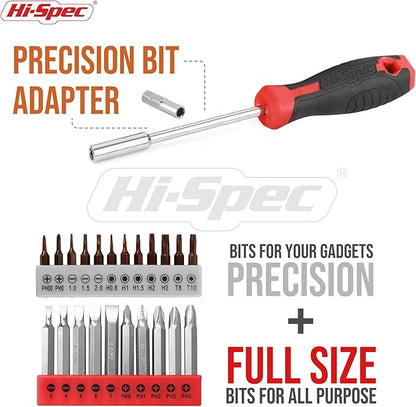 Hi-Spec 58pc Red 8V USB Electric Power Cordless Drill Driver and Home DIY Tool Kit Set. Screw Driver and Drill Bit Set Accessories, Pliers and Hammer In a Toolbox Case