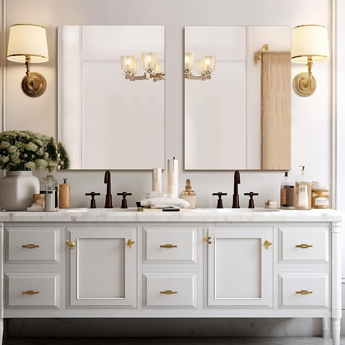 Mirrorons Bathroom Mirror 28"×36", Modern Bathroom Vanity Mirror, Frameless Mirror with Polished Edge for Bedroom, Living Room, Entryway, Shatterproof (Horizontal/Vertical)