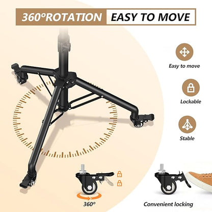 Facilife Projector Stand Tripod on Wheels, Adjustable Height 29-44 Inches, Laptop Tripod Stand Rolling, Heavy Duty Projector Tripod Metal Construction, Multifunctional for Office & Home (29-44 Inches)