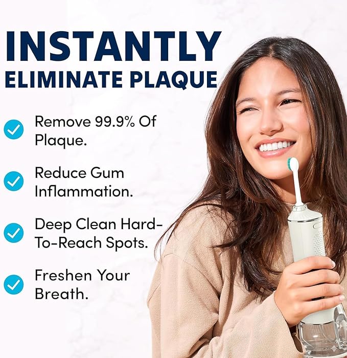 Professional Water Flosser - Advanced Dental Care for a Healthier Mouth, Gum, and Teeth - IPX7 Waterproof Oral Irrigator | 7 Replacement Tips, Travel-Friendly, Rechargeable - Oral Hygiene (White)