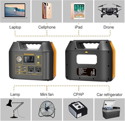 Enginstar Solar Generator, 296Wh Portable Power Station, 110V Pure Sine Wave, 80000mAh Backup Battery Power Supply for CPAP Outdoor Camping, Traveling, and Emergencies