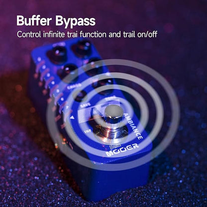 MOOER A7 Reverb Guitar Pedal Ambiance Versatile with 7 Diffrevent Rever Effects And Save Setting Function, INFINITE Trail Function, Supports Buffer Bypass or True Bypass