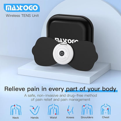 Wireless TENS & EMS Unit Back Pain Relief Massager - APP Controlled Bluetooth EMS Muscle Stimulator Machine for Back Shoulder Leg Neck Pain Relief (Black)