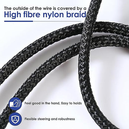 Quelong 2Pcs Headphone Splitter, Dual Headphone Nylon Braided Extension Cable, Hi-Fi Audios Stereo Y Splitter 3.5mm 2 Female 1 Male, Suitable for Phones, PS4, Amplifiers, Smartphones, Tablets,etc.